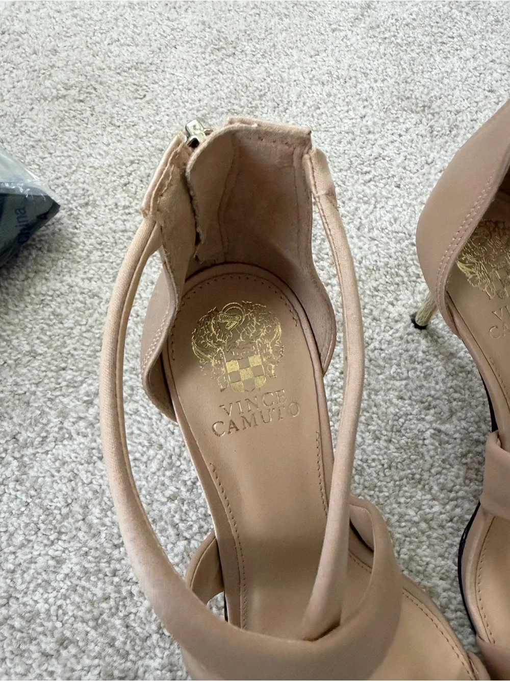 Vince Camuto Beige Strappy High Heel Sandals